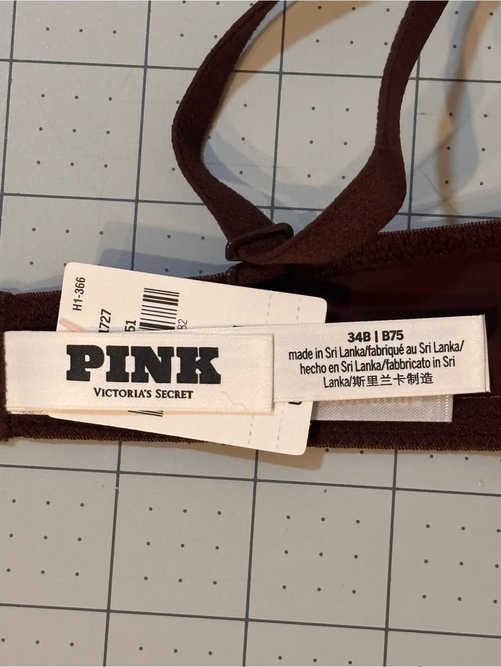 Victoria’s Secret PINK 34B Push Up Bra Chocolate Brown NWT